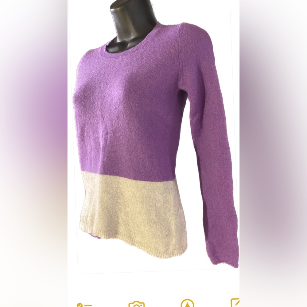 Clements Ribeiro MAUVE/CREM Cashmere Pullover, XS Fall Sale